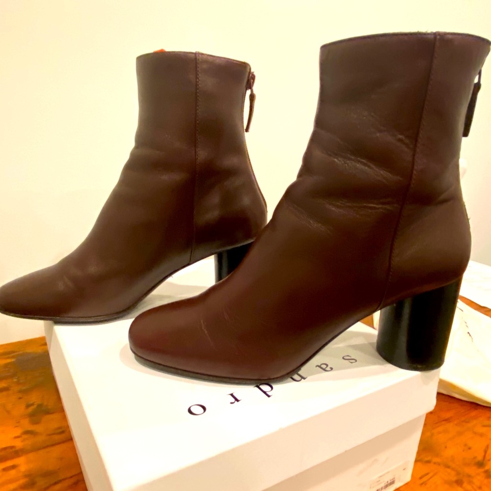 Sandro ‘Sacha’ Leather Bordeaux Boot Sz40